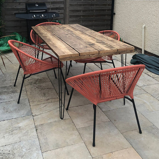 2. Outdoor Reclaimed Scaffold Board Dining Tables