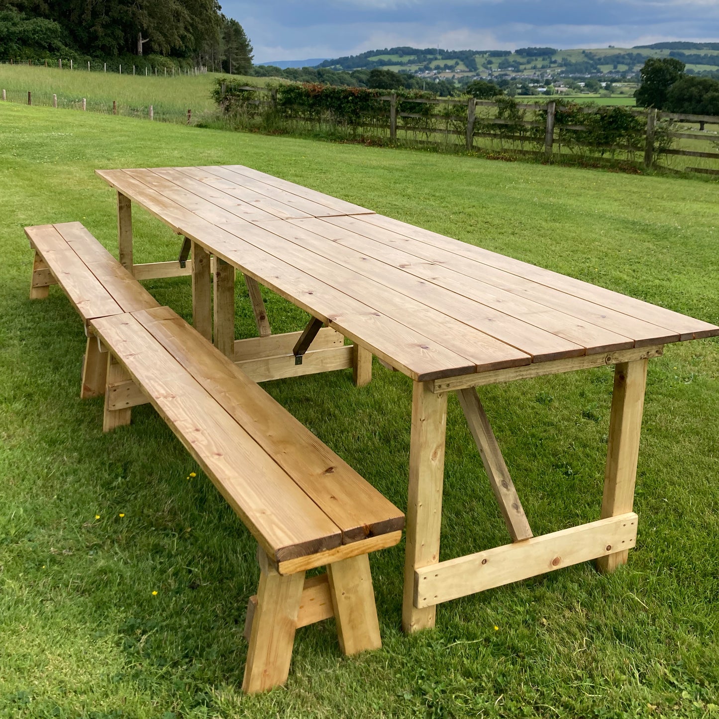 3. Outdoor Folding Rustic-style Bench