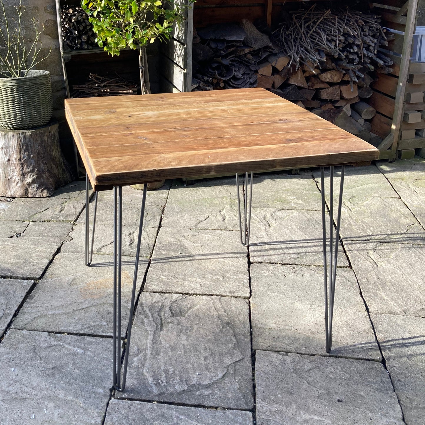 2. Outdoor Reclaimed Scaffold Board Dining Tables