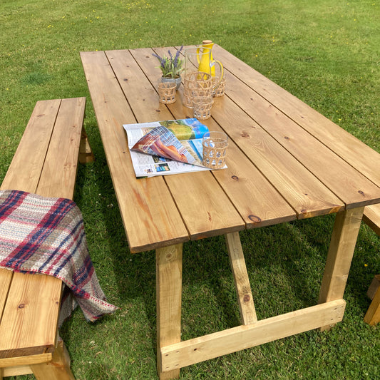 2. Outdoor Folding Rustic-style Trestle Table