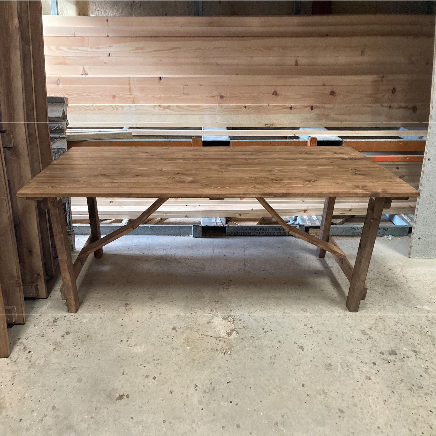 1. Indoor Folding Rustic-style Trestle Table