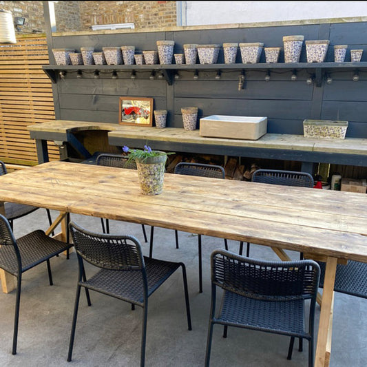 1. Indoor Folding Reclaimed Scaffold Board Trestle Table