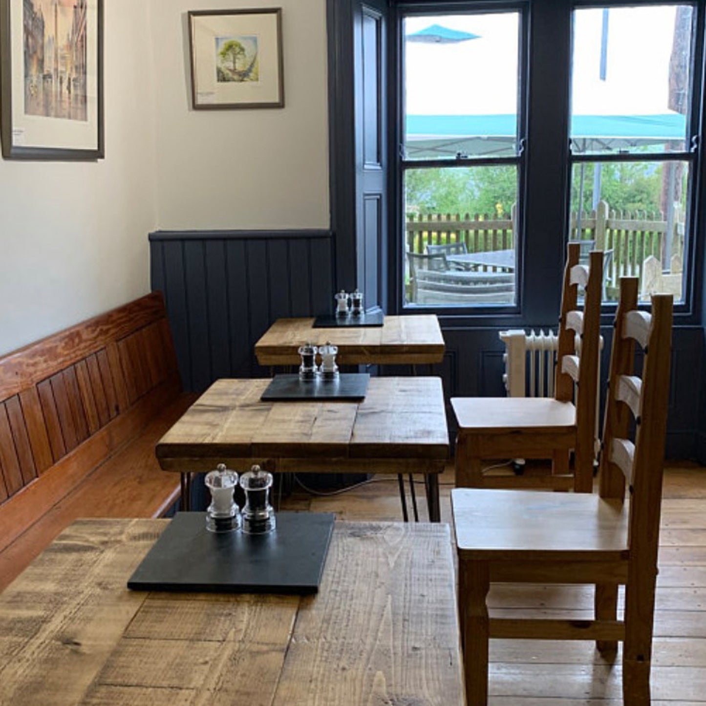 1. Indoor Reclaimed Scaffold Board Dining Tables